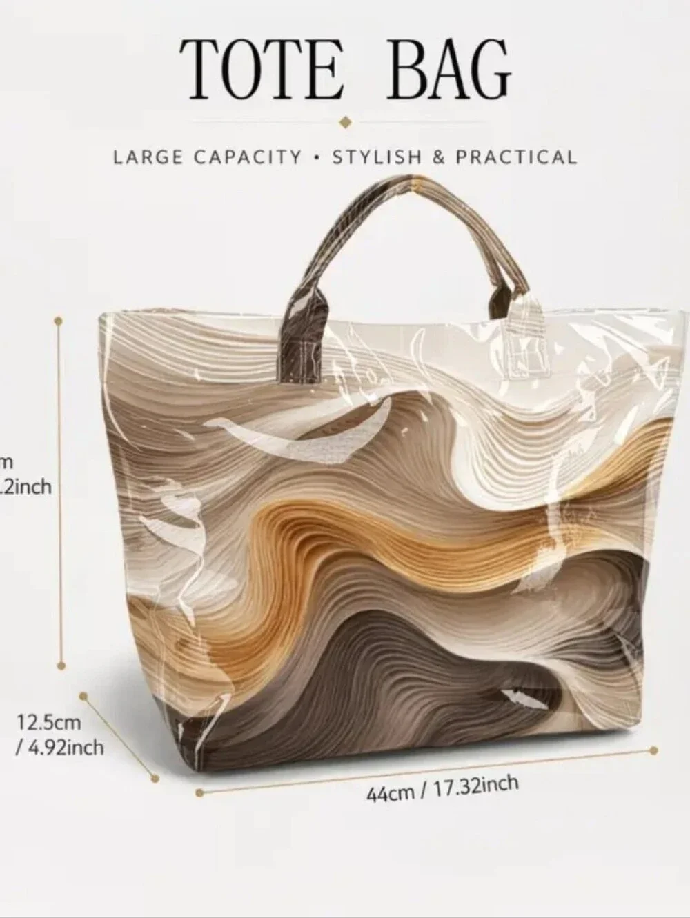 Abstract Dune Big Shoulder Tote Carry Bag